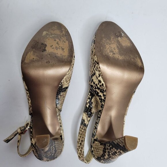 Tahari snake print platform slingback Heels Size 7M - Picture 4 of 12
